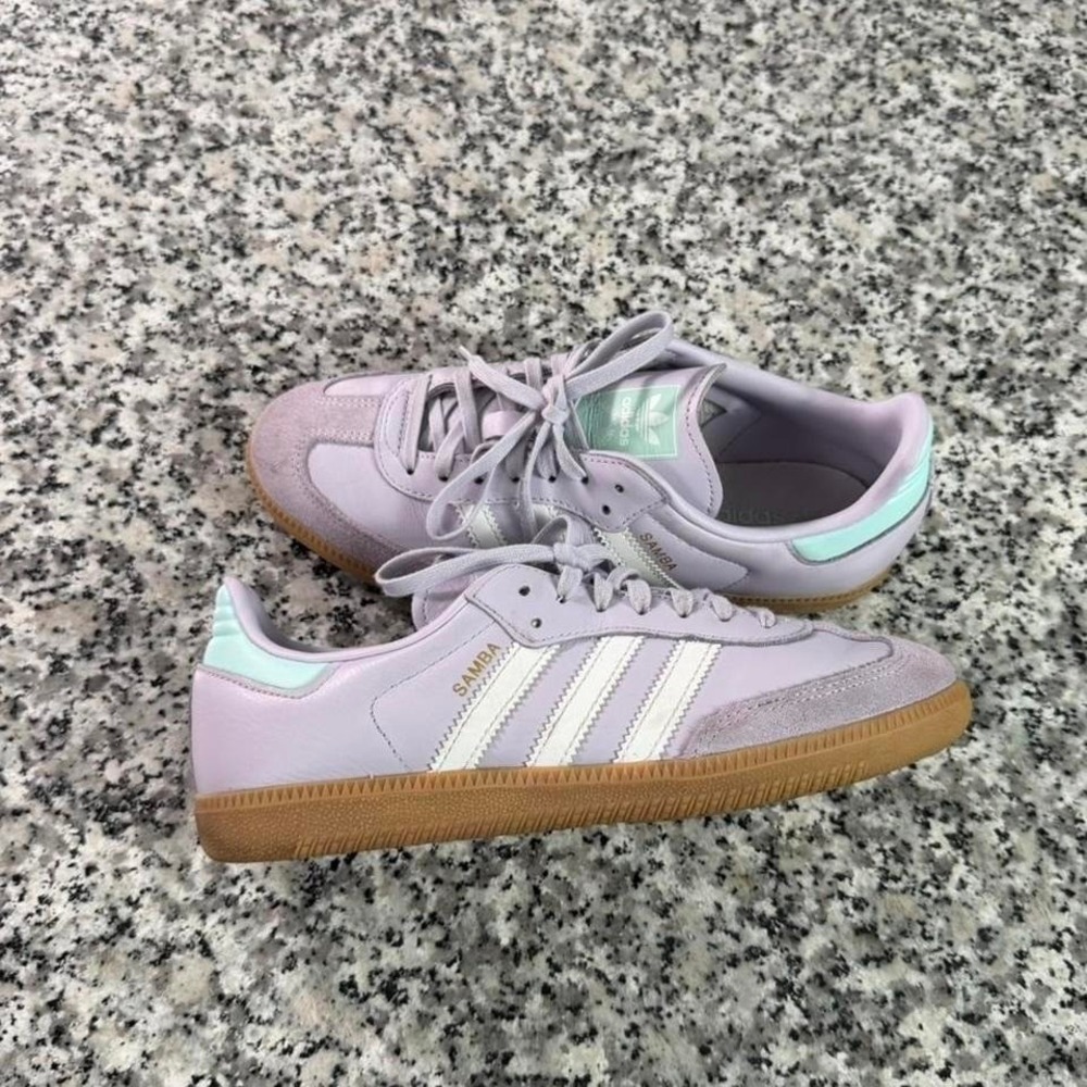 Adidas Samba Lavender Silver Dawn Sneaker Shoe Youth 6 (Women's 7.5) IH2872